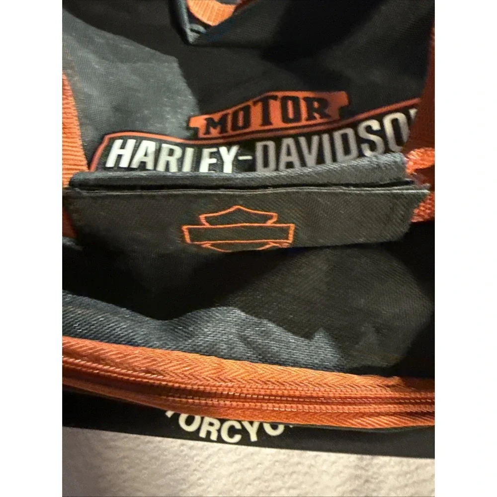 Genuine Duffel Bag Harley Davidson Logo Classic Motorcycles Black Orange 20x9x10